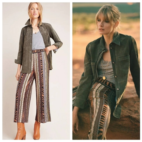 ✨Anthropologie✨ Cecilia Prado Knit Mixed Print Pants - Picture 2 of 8